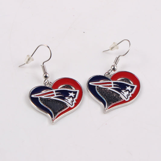New England Patriots Heart Earrings