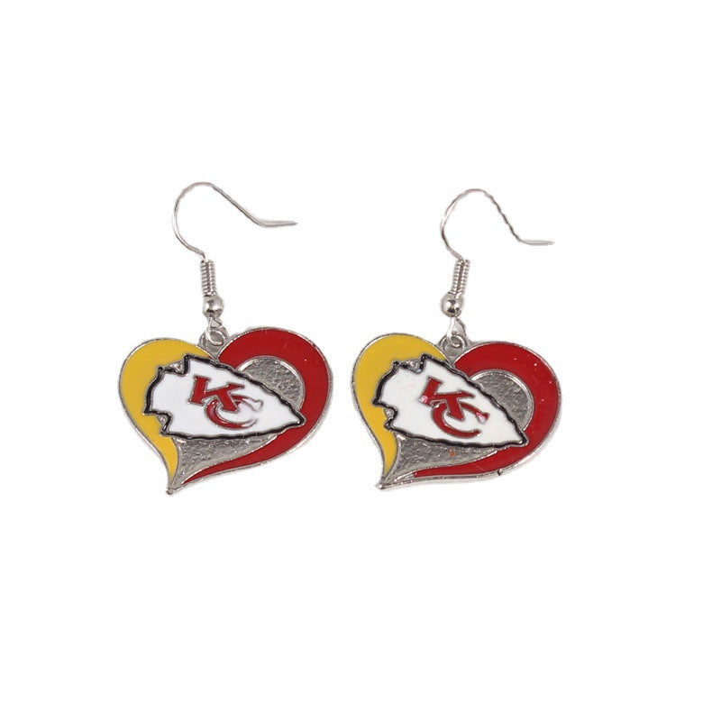 Kansas City Chiefs Swirl Heart Earrings