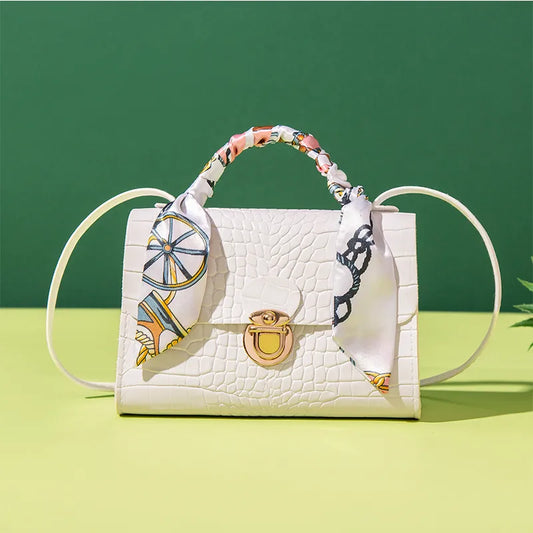 Fashion Mini Fashion Handbag (Multi Colors, White, Scarf)