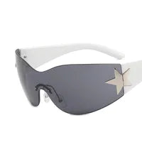 Classic Women Sunglasses Mirror Frameless Multi Color (Black,White Silver, Star)