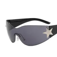 Classic Women Sunglasses Mirror Frameless Multi Color (Black, Silver, Star)