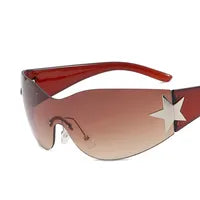Classic Women Sunglasses Mirror Frameless Multi Color (Rose Pink, Silver, Star)
