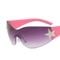 Classic Women Sunglasses Mirror Frameless Multi Color (Pink, Silver, Star)