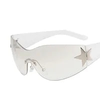 Classic Women Sunglasses Mirror Frameless Multi Color (White, Silver, Star)