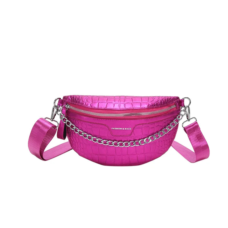 Fashion Fanny Travel Pack Vintage (Metallic Pink, Silver)
