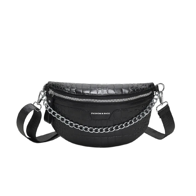 Fashion Fanny Travel Pack Vintage (Black, Silver)