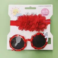 Chiffon Kids Headband & Glasses (Red)