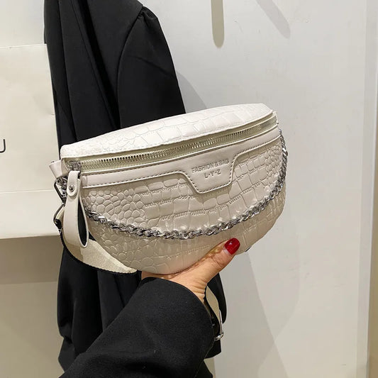 Fashion Fanny Travel Pack (White, Silver)