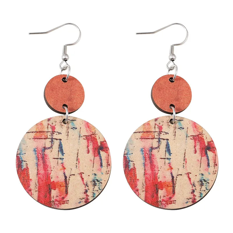 Wood Fashion Earrings (Multi-Color)