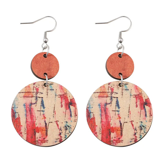Wood Fashion Earrings (Multi-Color)
