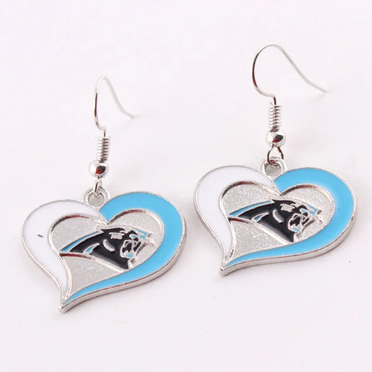 Carolina Panthers Heart Earrings