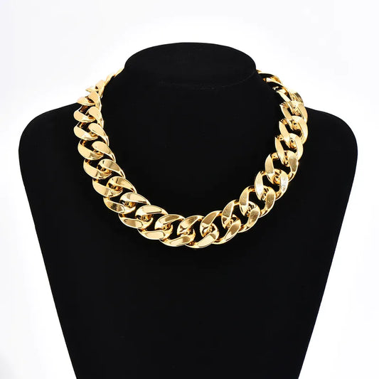 Acrylic Cuban Link Necklace (Gold)