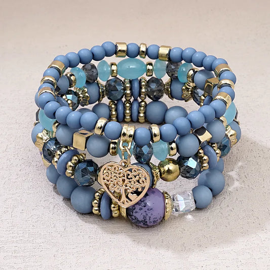 Fashion Multi-layer Bracelet Set (Baby Blue, Multi Colors)