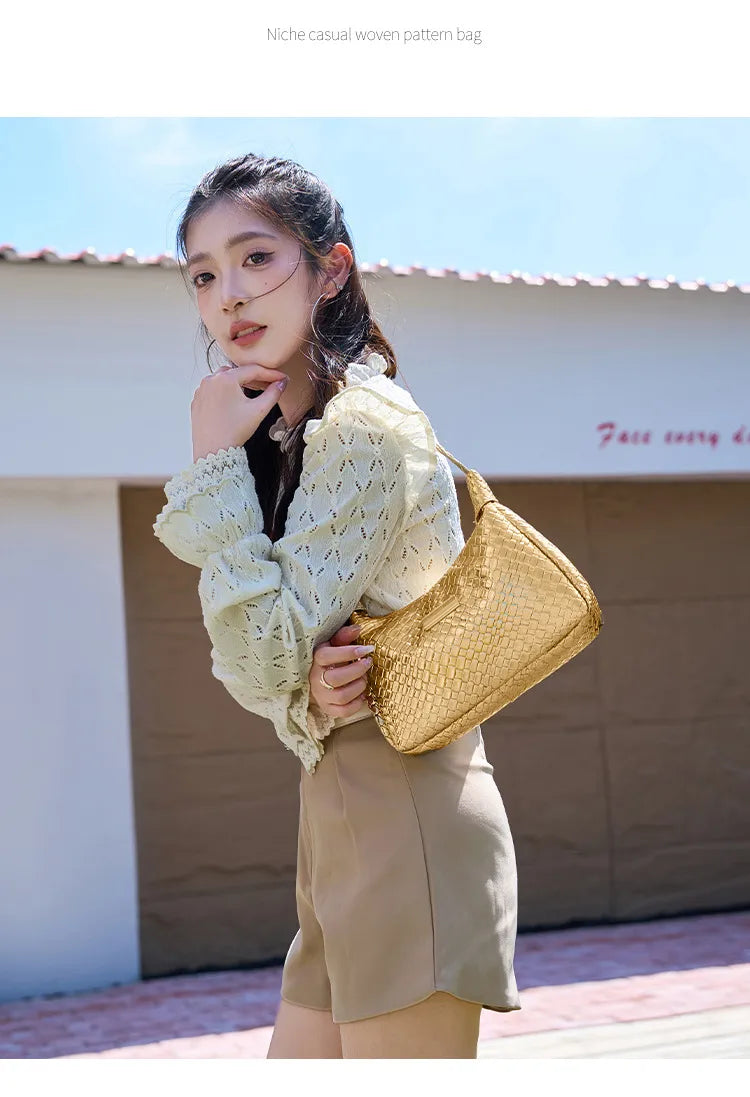 Woven Shoulder Bag (Gold) Price Includes Shipping!