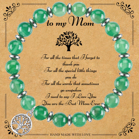 To My Mom Beaded Bracelet (Green)