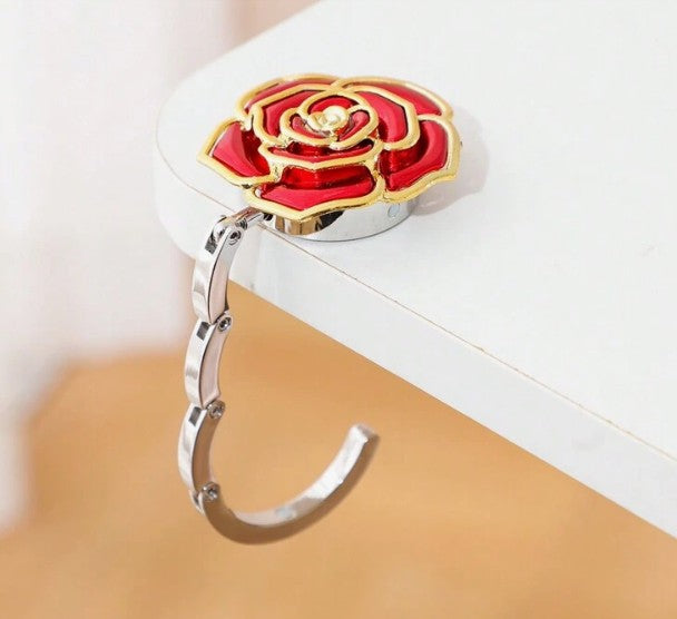 Folded Handbag Holder Table Hook (Multiple Color Roses)