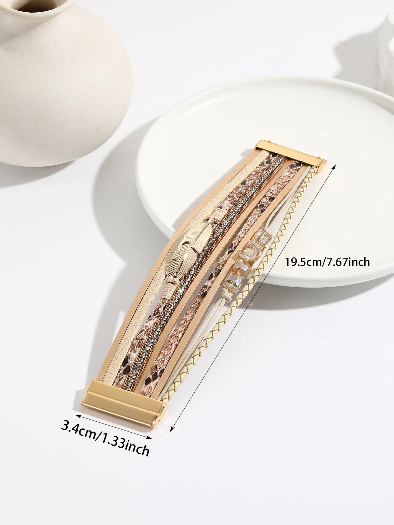 Woven Style Wrap Bracelet (Khaki, Gold, Multi Colors)