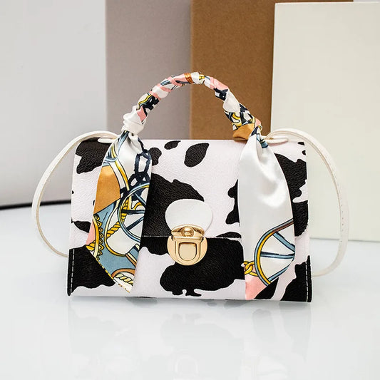 Fashion Mini Fashion Handbag (Multi Colors, White, Black, Scarf)