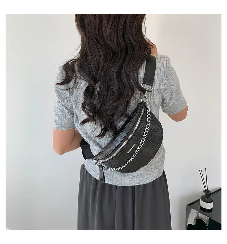 Fashion Fanny Travel Pack Vintage (Black, Silver)